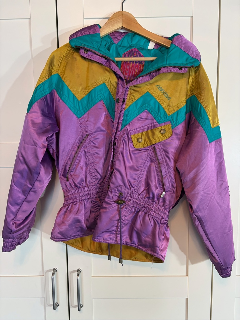 Vintage 80s 90s Retro Ski Jacket Colorblock